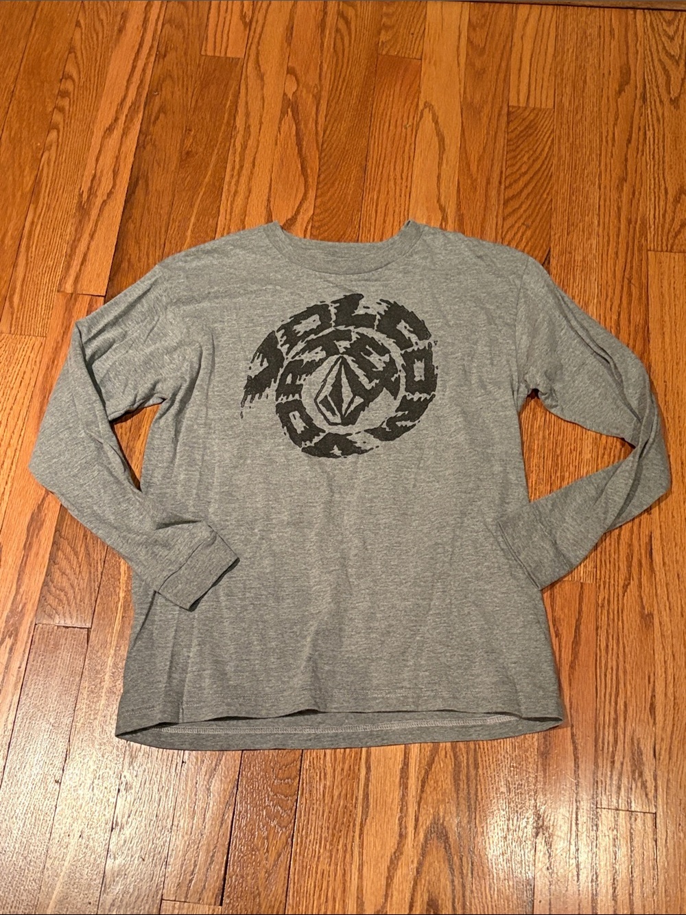 Volcom Youth Long-Sleeve Graphic Tee - Heather Gray with Black Logo